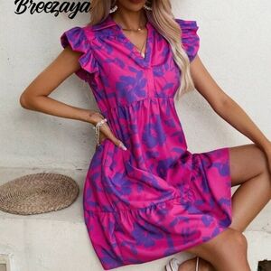 Floral Pink and Purple Kids Dress